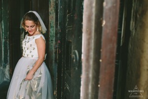 Bride with Pineapples on dress _Wedding Breakfast_Caroline_Gardens_Asylum_chapel_Alternative_Wedding_Photography_Bridal Portraits