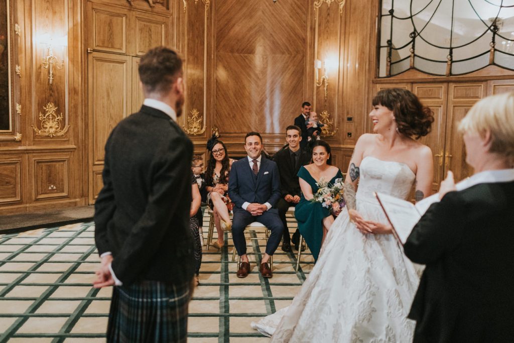 Art Deco room at Claridge's wedding service 