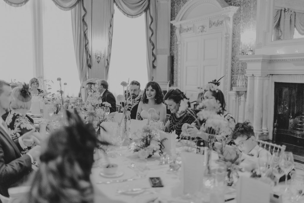 Guests seated for wedding reception