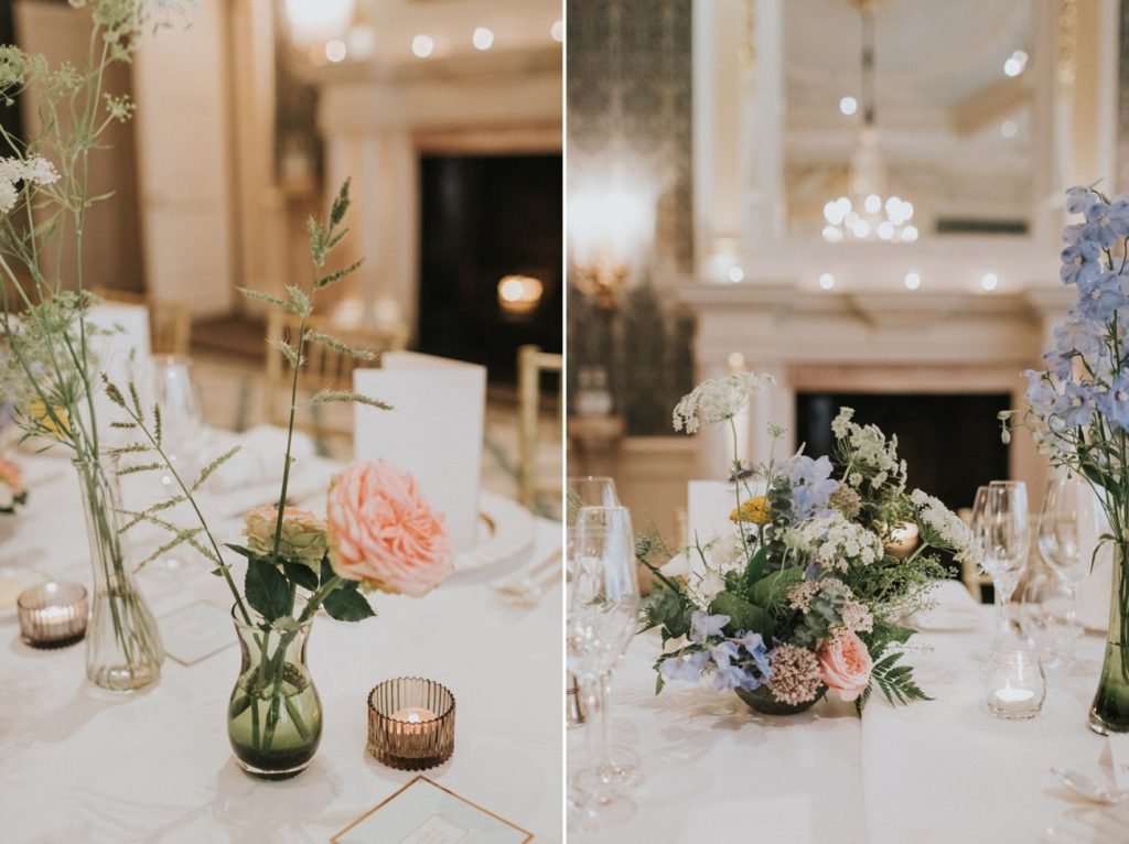 Flower in Pastel colours table decorations