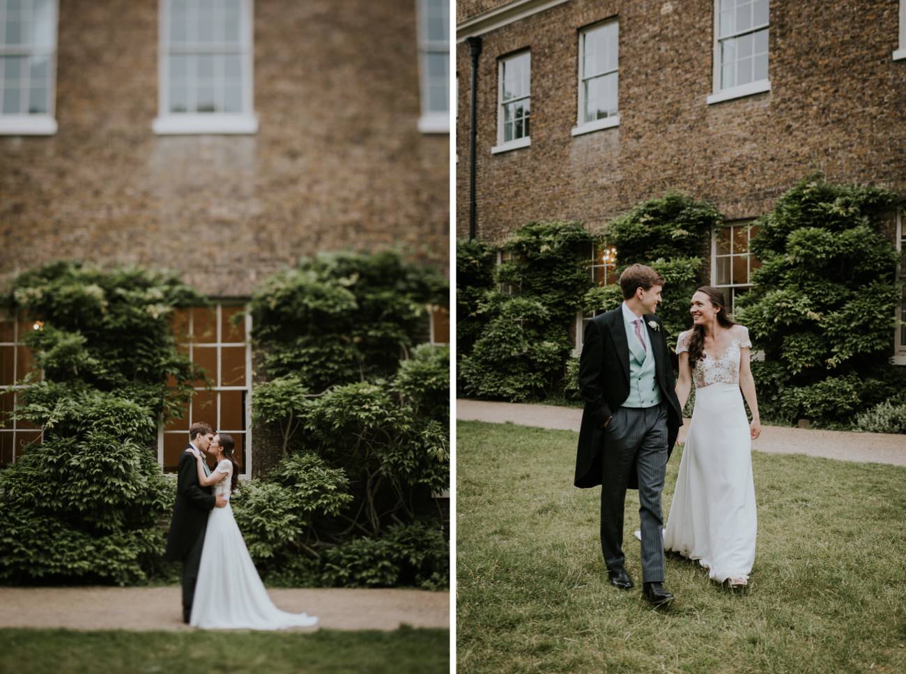 Bride and Groom Portraits outside Fulham Palace